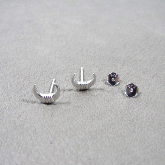 Horn Sterling Silver Stud Earrings