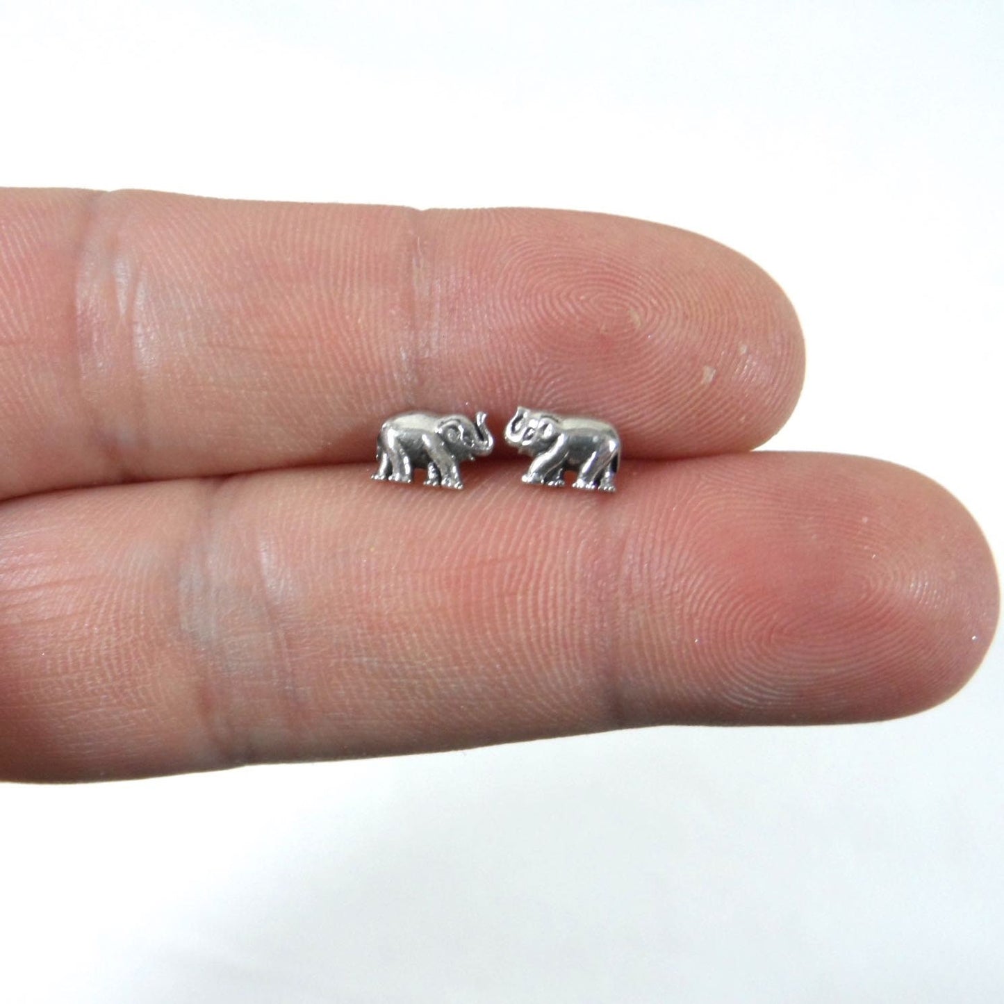 Elephant Earrings in Sterling Silver