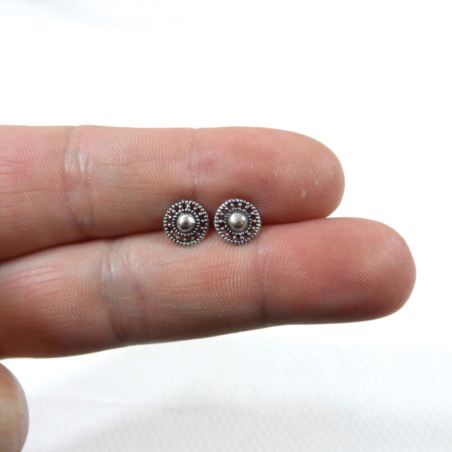 Dainty Sterling Silver Ball Stud Earrings