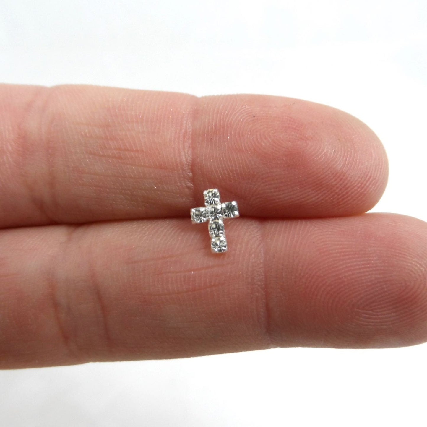 SINGLE Cross Stud Earring in Sterling Silver