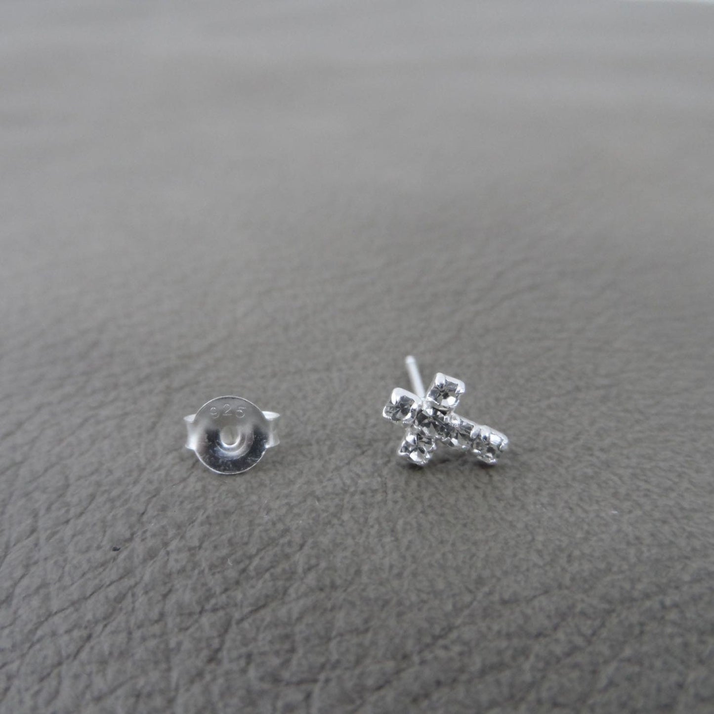 SINGLE Cross Stud Earring in Sterling Silver