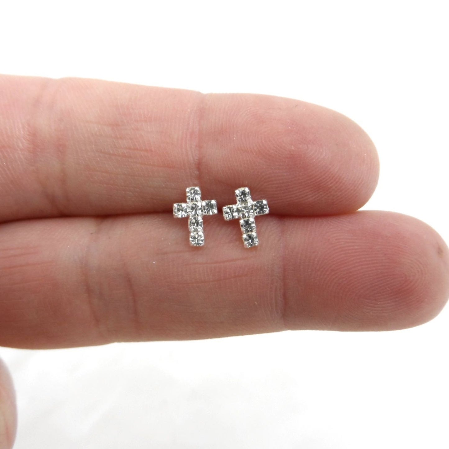 Cross Earrings with Cubic Zirconia