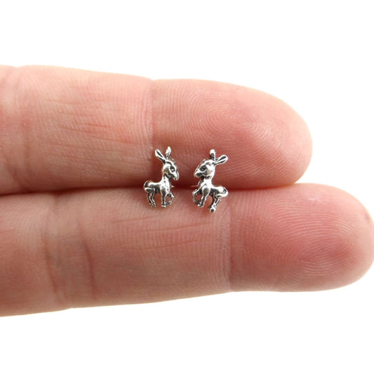 Tiny Deer Earrings in Sterling Silver, Deer Earrings, Kids Earrings, Fawn Studs, Baby Animal Studs, Simple Stud Earrings, Dainty Earrings