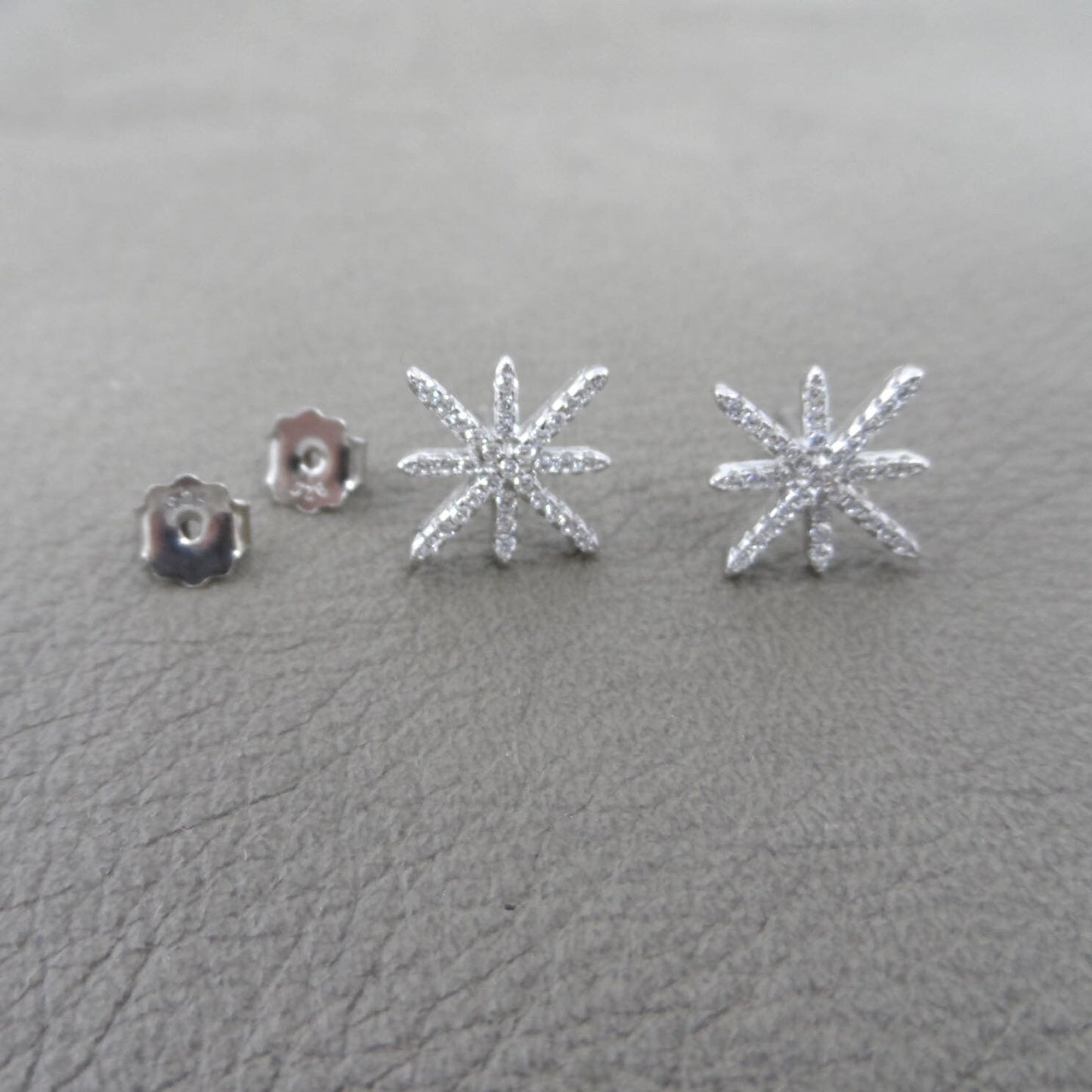 Starburst Stud Earrings Sterling Silver