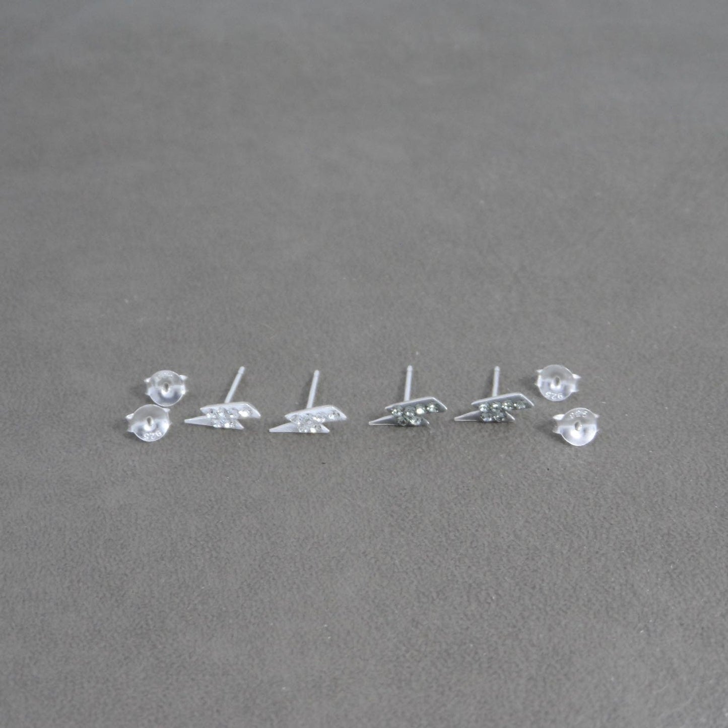 Lightning Bolt Earrings-Crystal