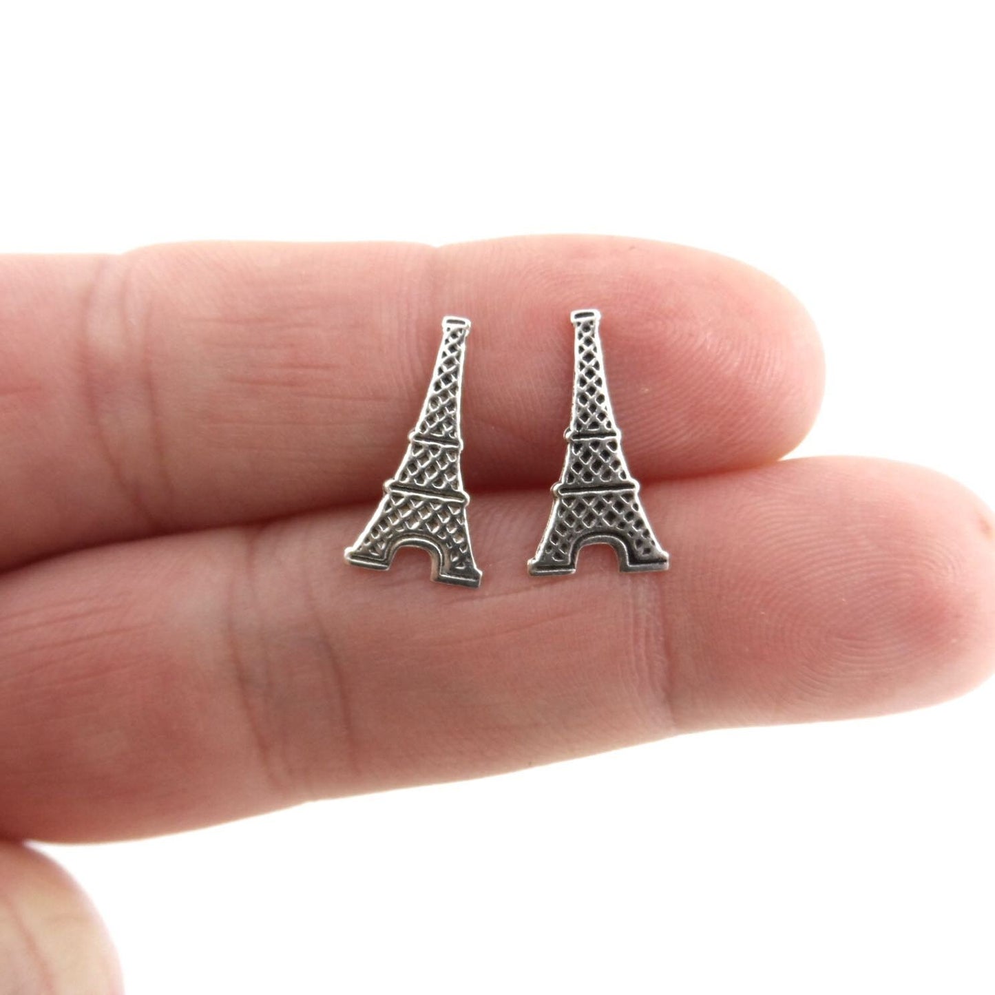 Eiffel Tower Sterling Silver Stud Earrings