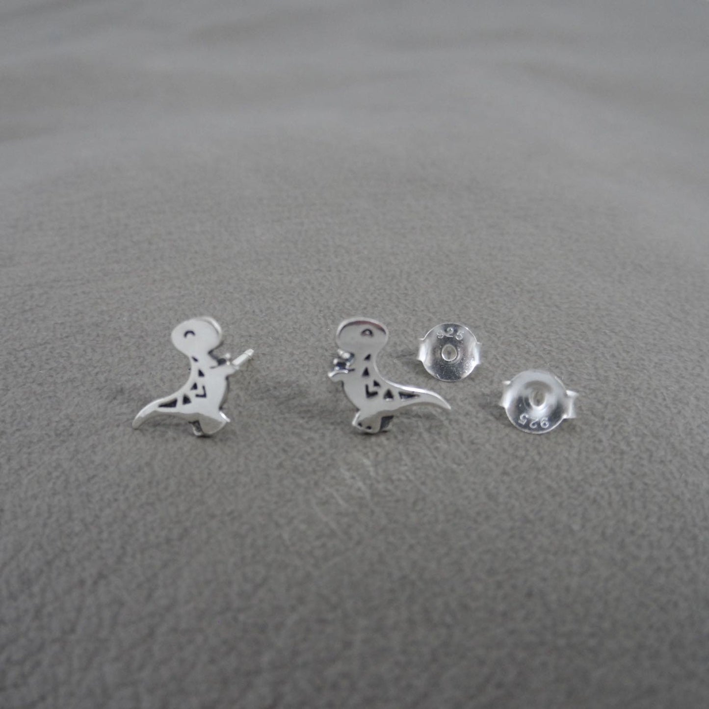 Tiny Dinosaur Earrings in Sterling Silver, T-Rex Dinosaur Earrings, Tiny Studs, Small Studs, Kids Earrings, Silver Studs, Baby Earrings