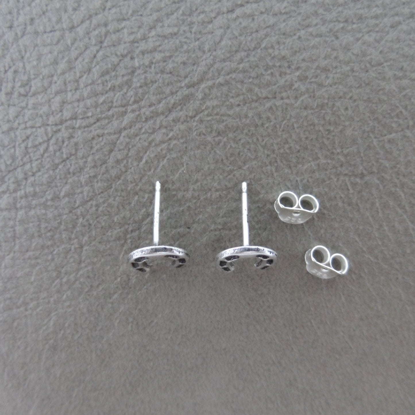 Horseshoe Stud Earrings in Sterling Silver