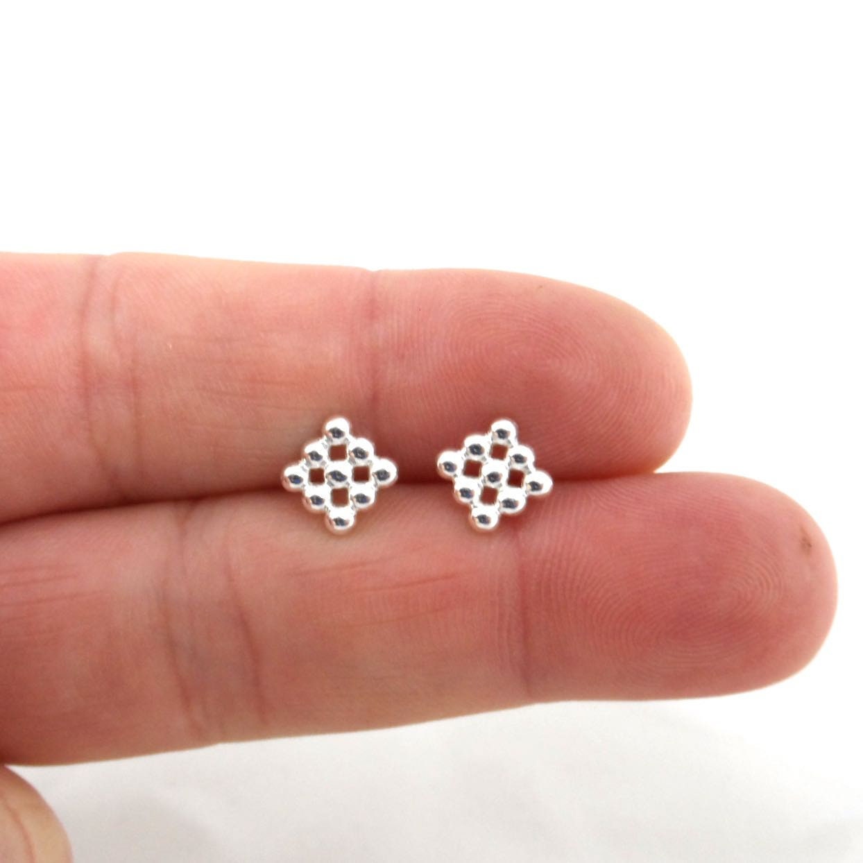 Square Ball Stud Earrings