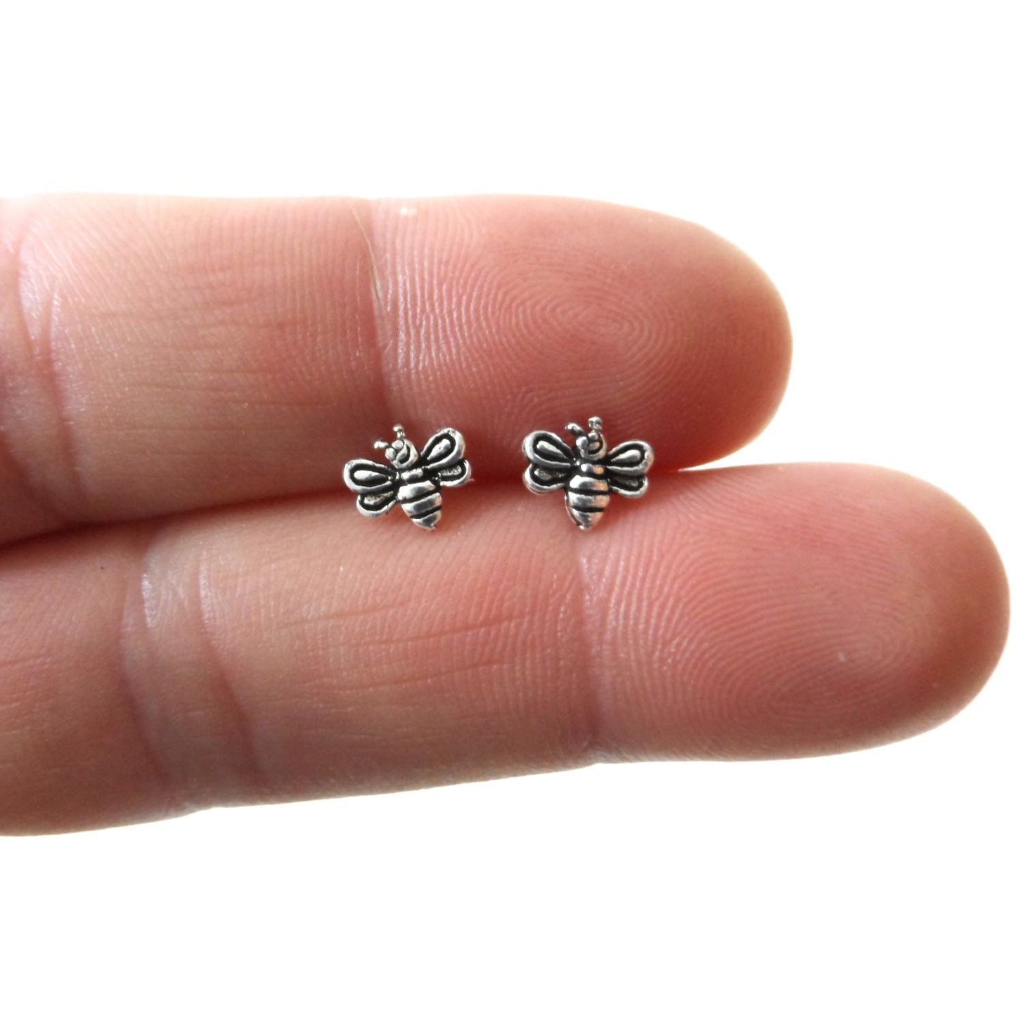 Bee Earrings in Sterling Silver