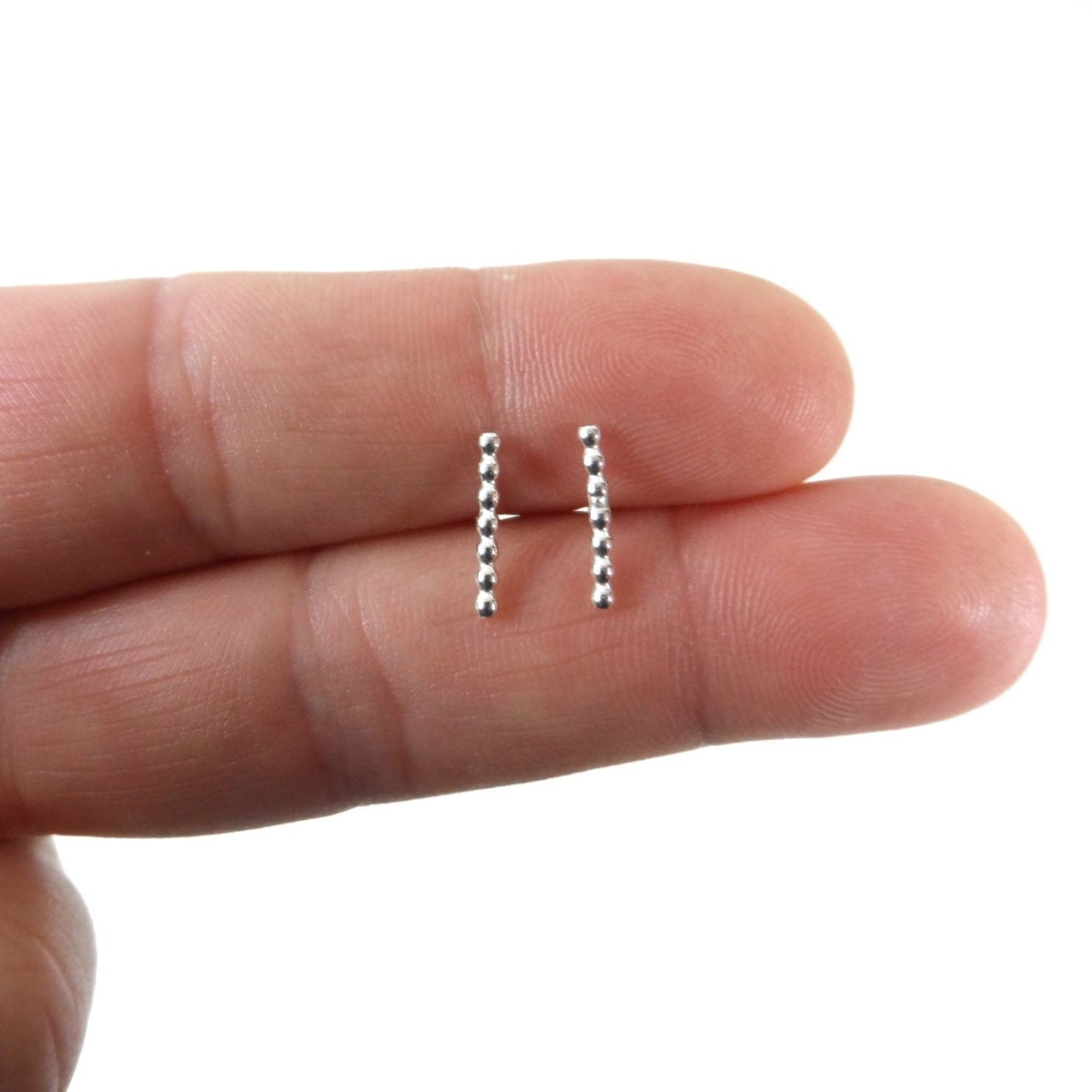 Bar Earrings in Sterling Silver-11mm