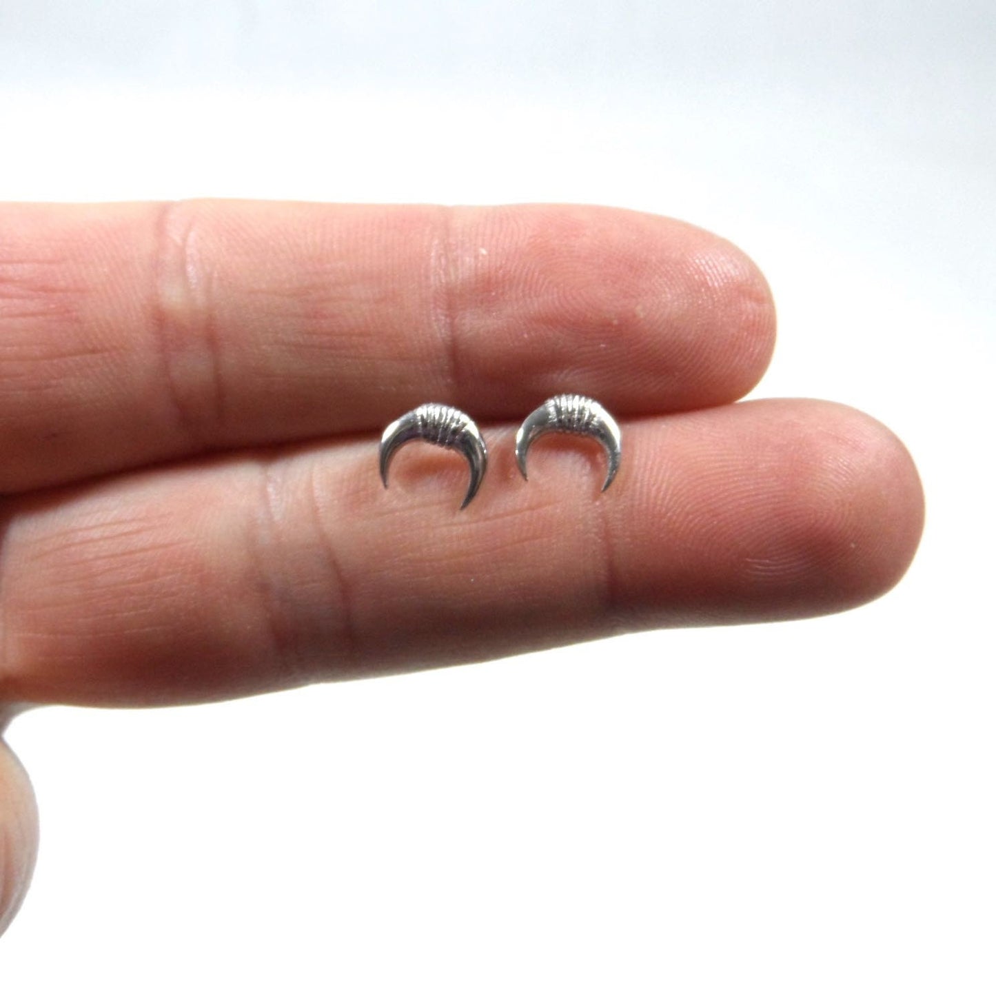 Horn Sterling Silver Stud Earrings