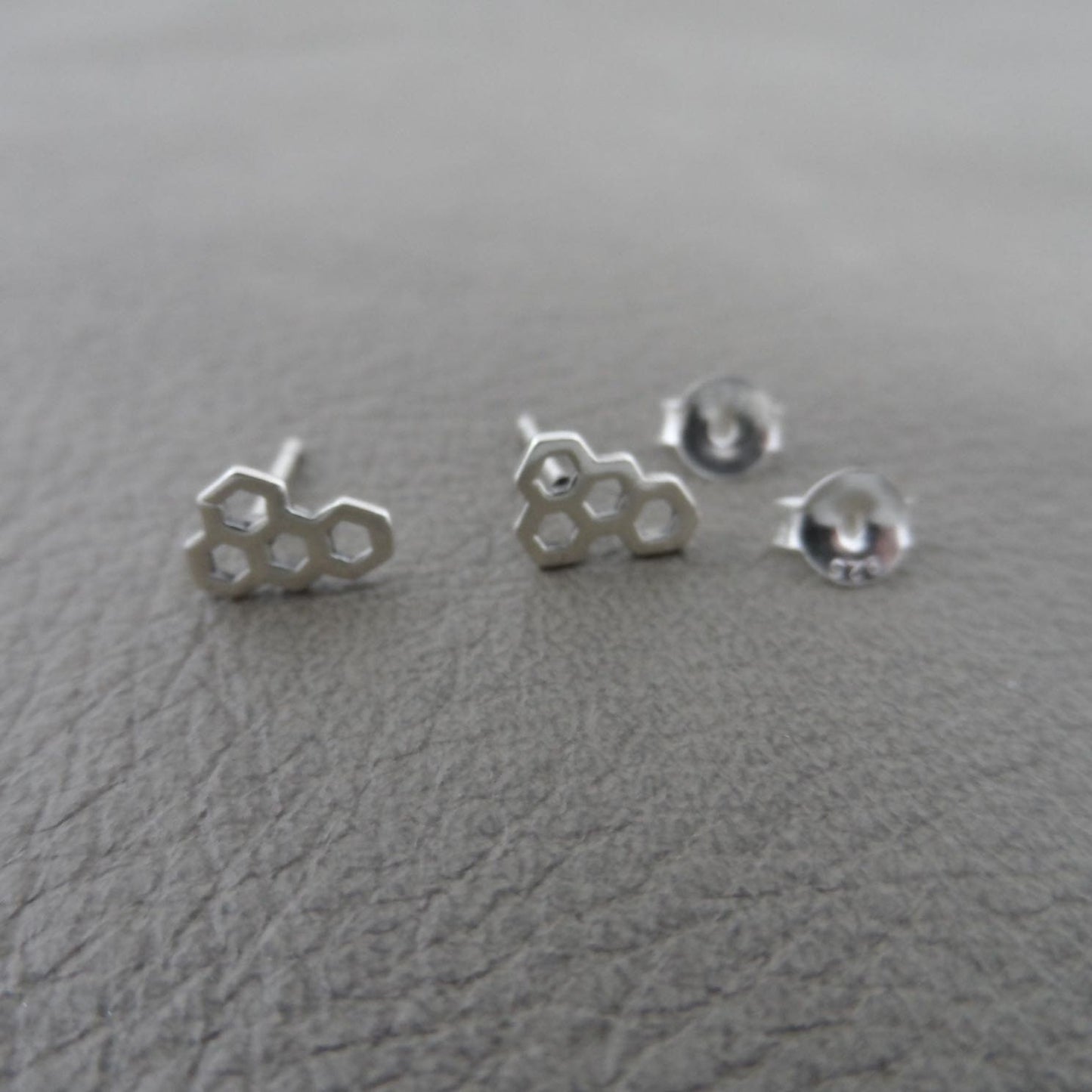 Honeycomb Earrings in Sterling Silver