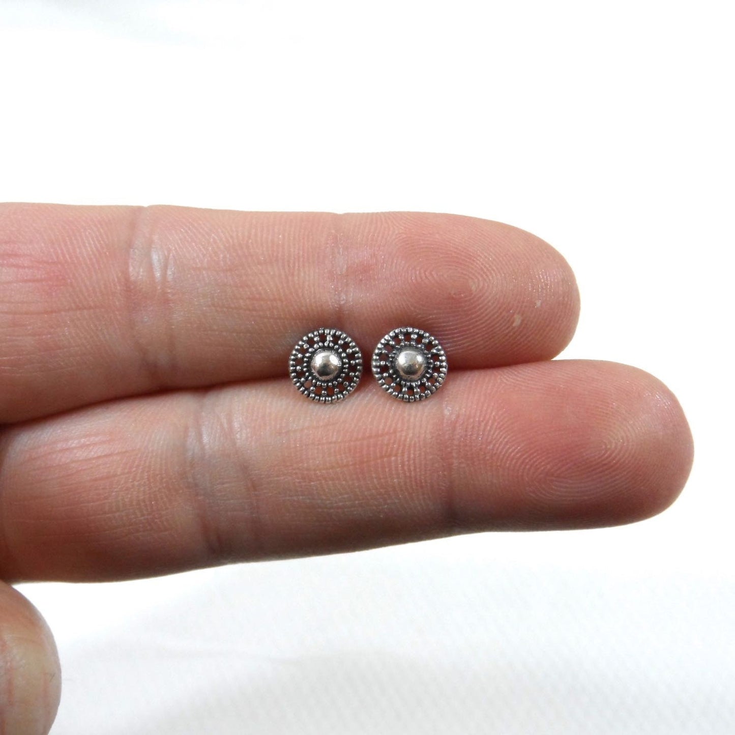 Dainty Sterling Silver Ball Stud Earrings