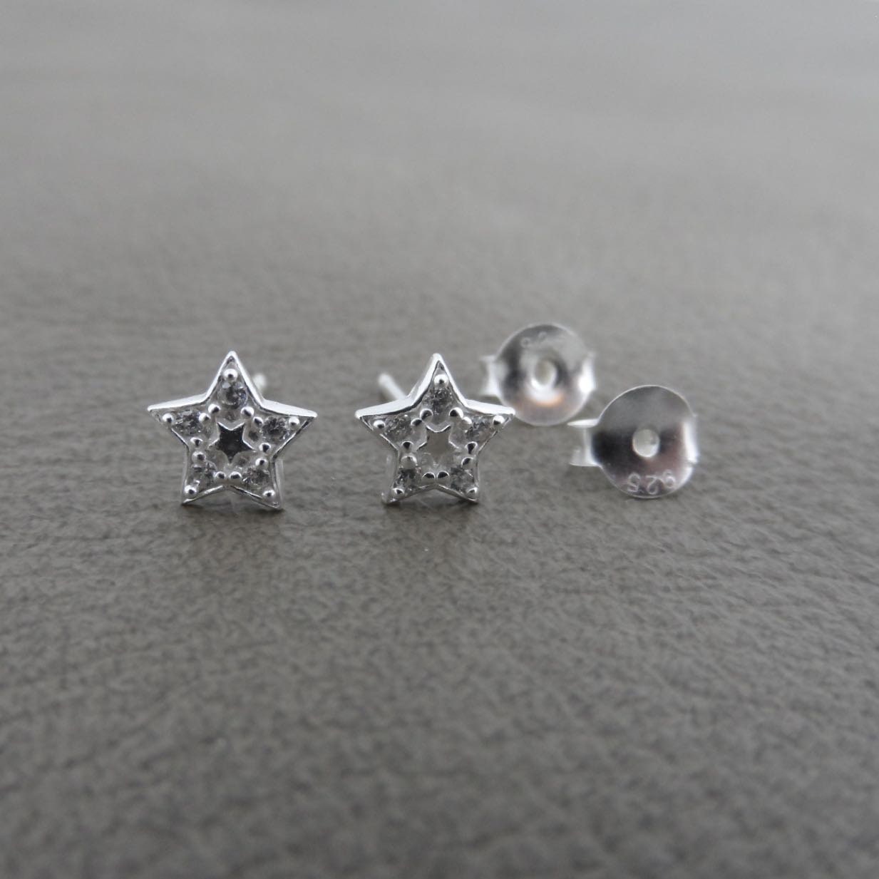 Tiny Star Stud Earrings in Sterling Silver, Crystal Star Earrings, Dainty Star Studs, Sterling Silver Earrings, Girls Earrings, Gift for Her