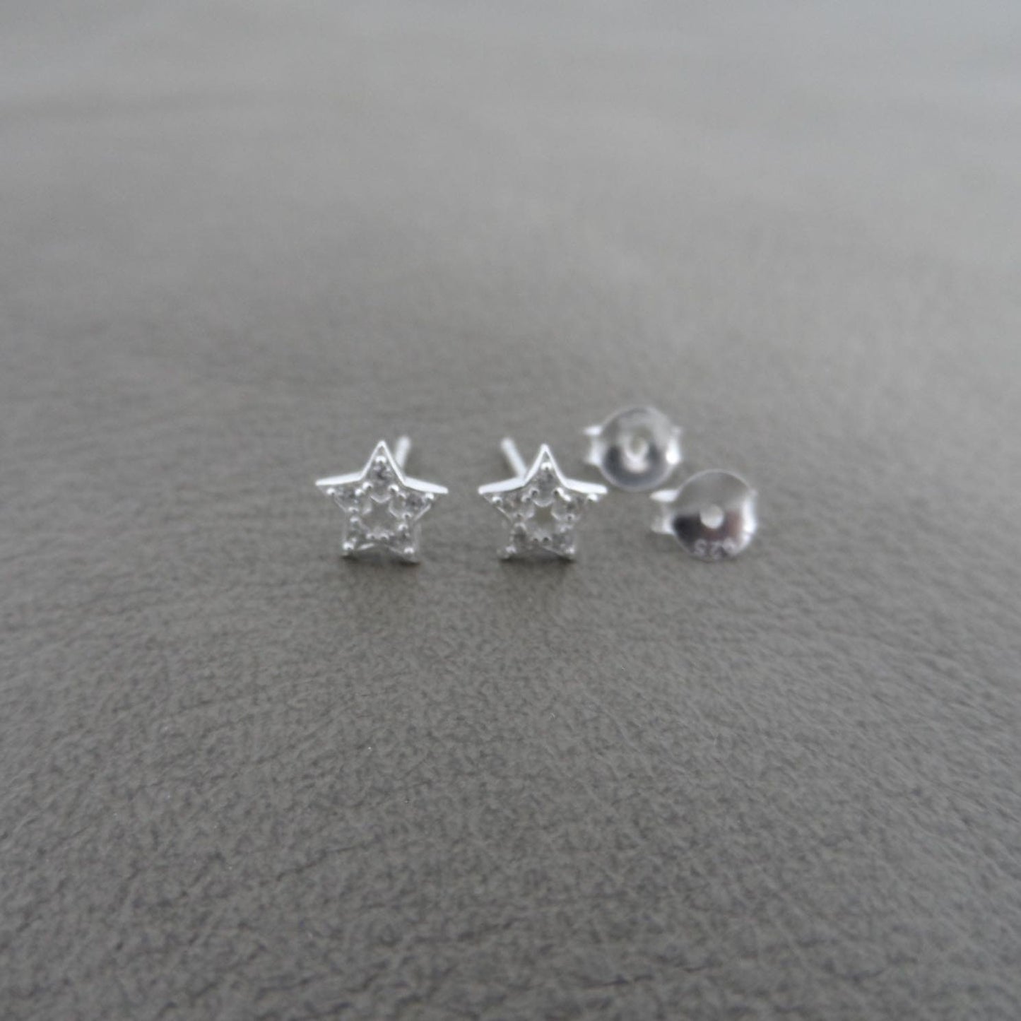 Tiny Star Stud Earrings in Sterling Silver, Crystal Star Earrings, Dainty Star Studs, Sterling Silver Earrings, Girls Earrings, Gift for Her