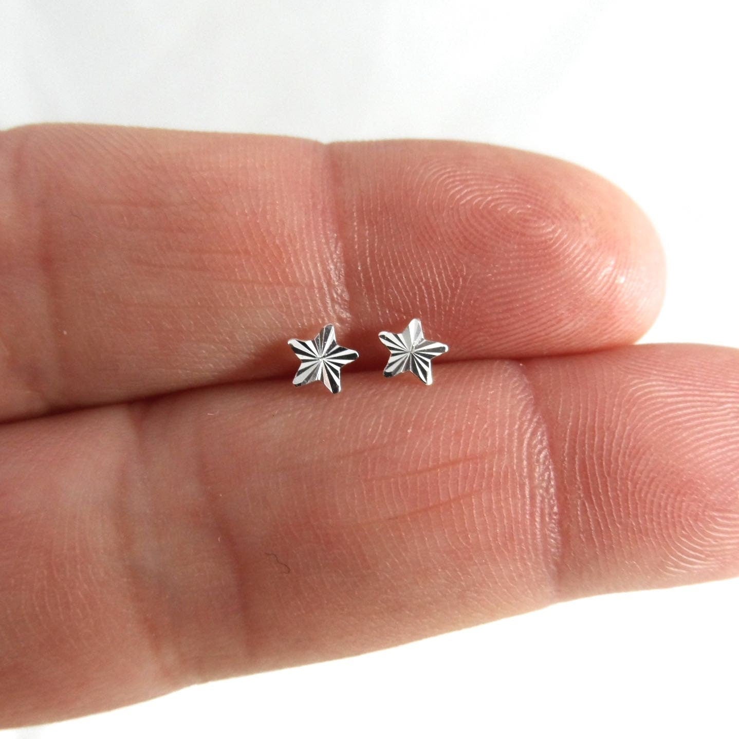 Tiny Star Stud Earrings in Sterling Silver, Tiny Silver Star Studs, Dainty Star Studs, Sterling Silver Earrings, Minimalist Earrings