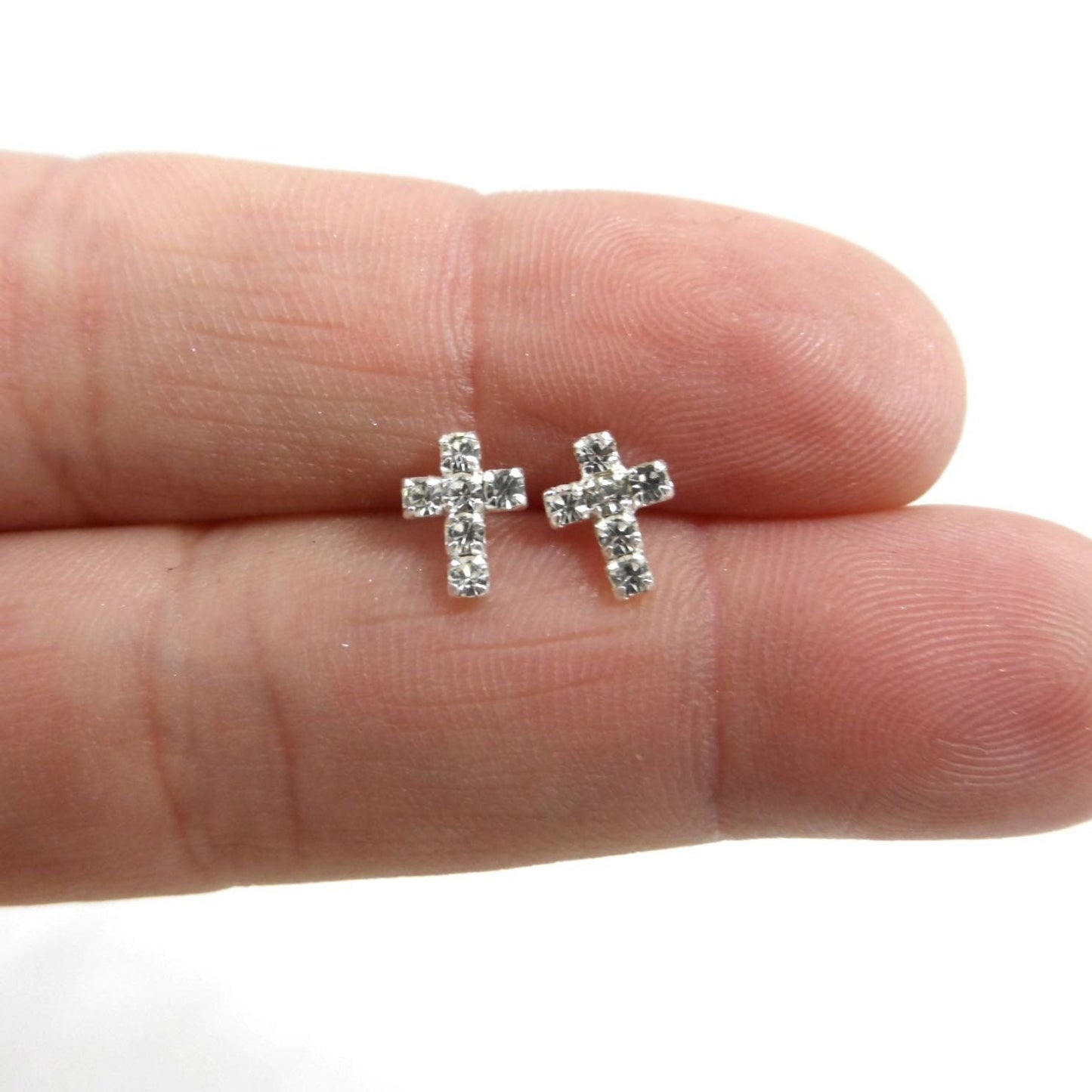 Cross Earrings with Cubic Zirconia