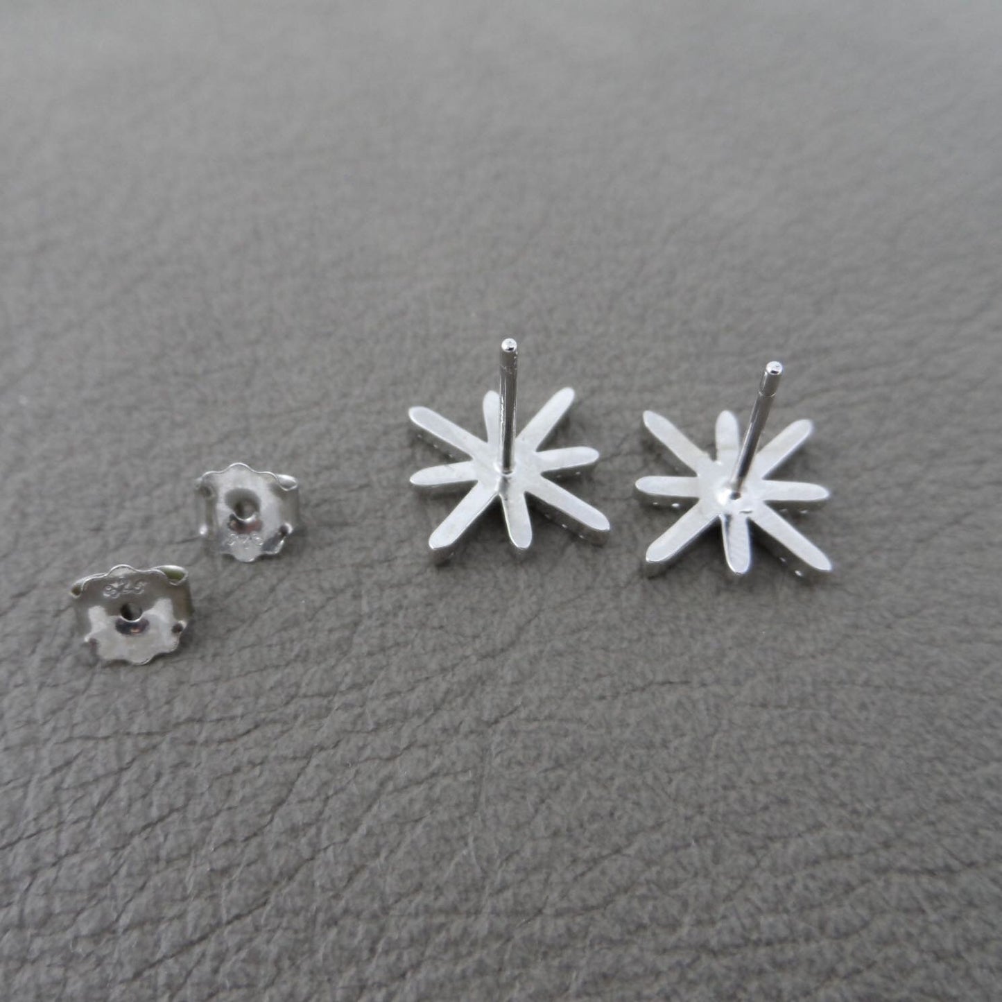 Starburst Stud Earrings Sterling Silver