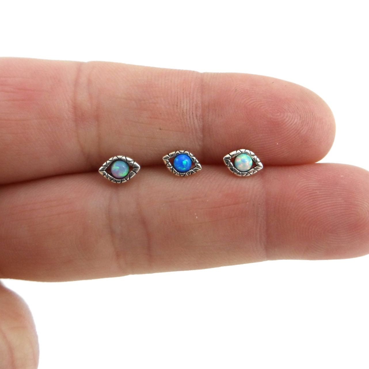 SINGLE Evil Eye Stud Earring in Sterling Silver