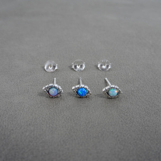 SINGLE Evil Eye Stud Earring in Sterling Silver