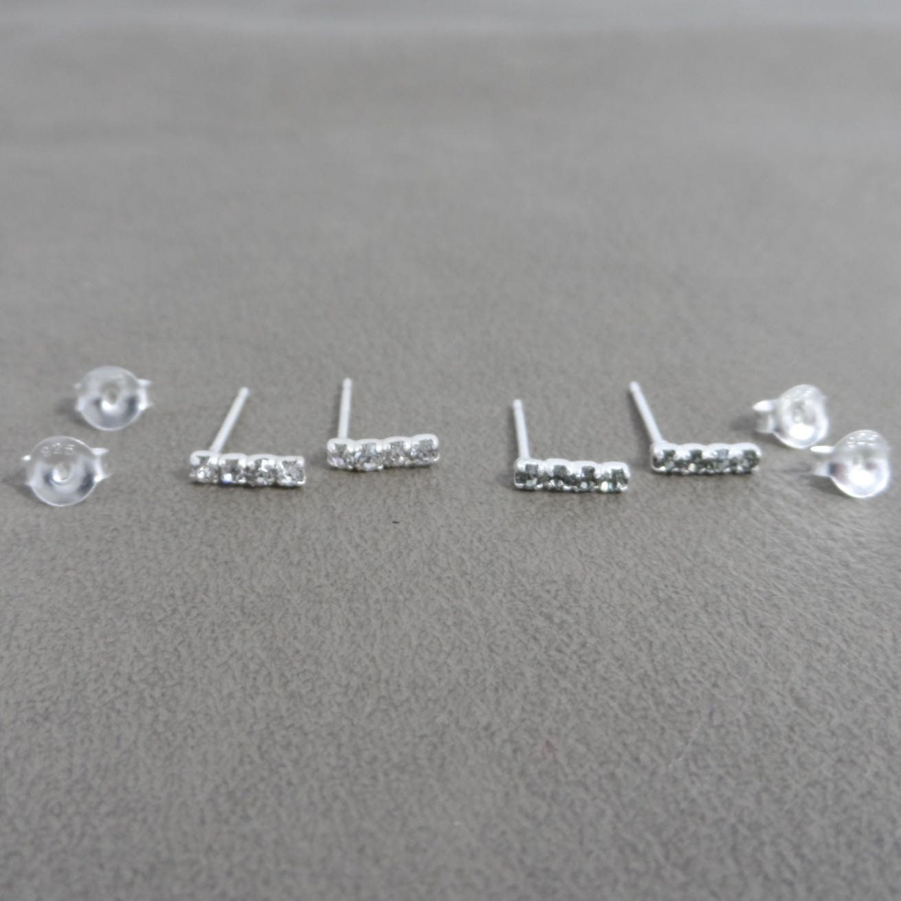 Crystal Bar Stud Earrings