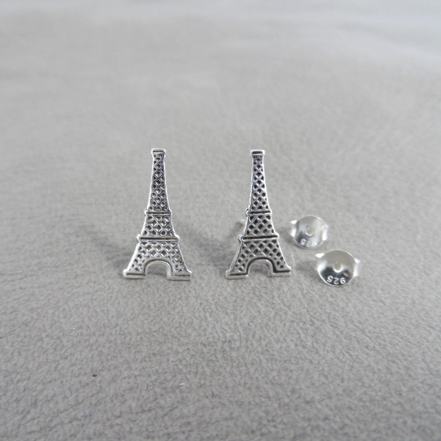 Eiffel Tower Sterling Silver Stud Earrings