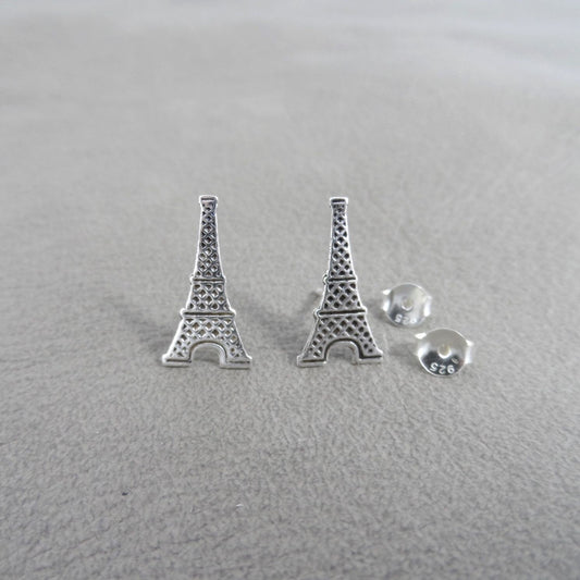 Eiffel Tower Sterling Silver Stud Earrings