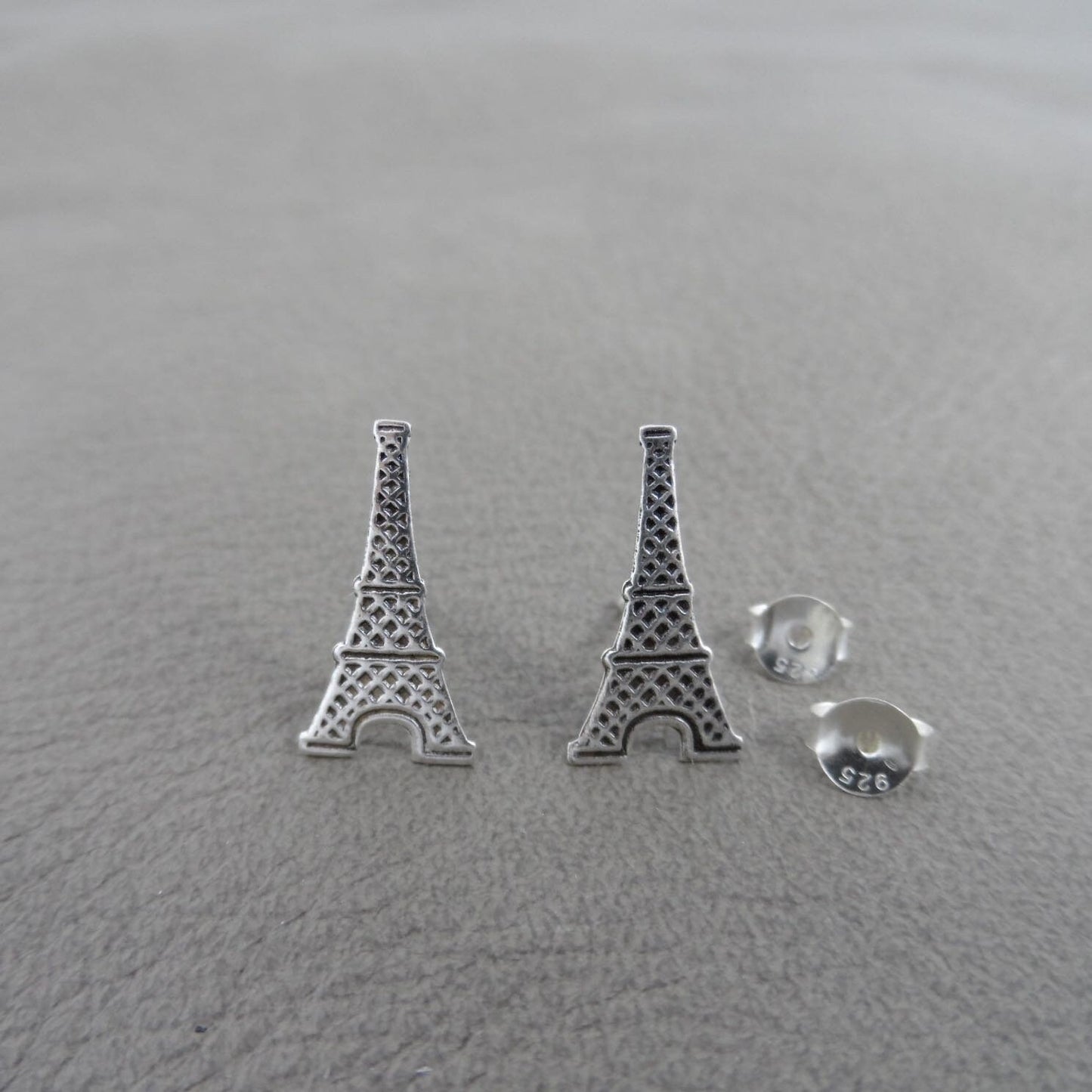 Eiffel Tower Sterling Silver Stud Earrings