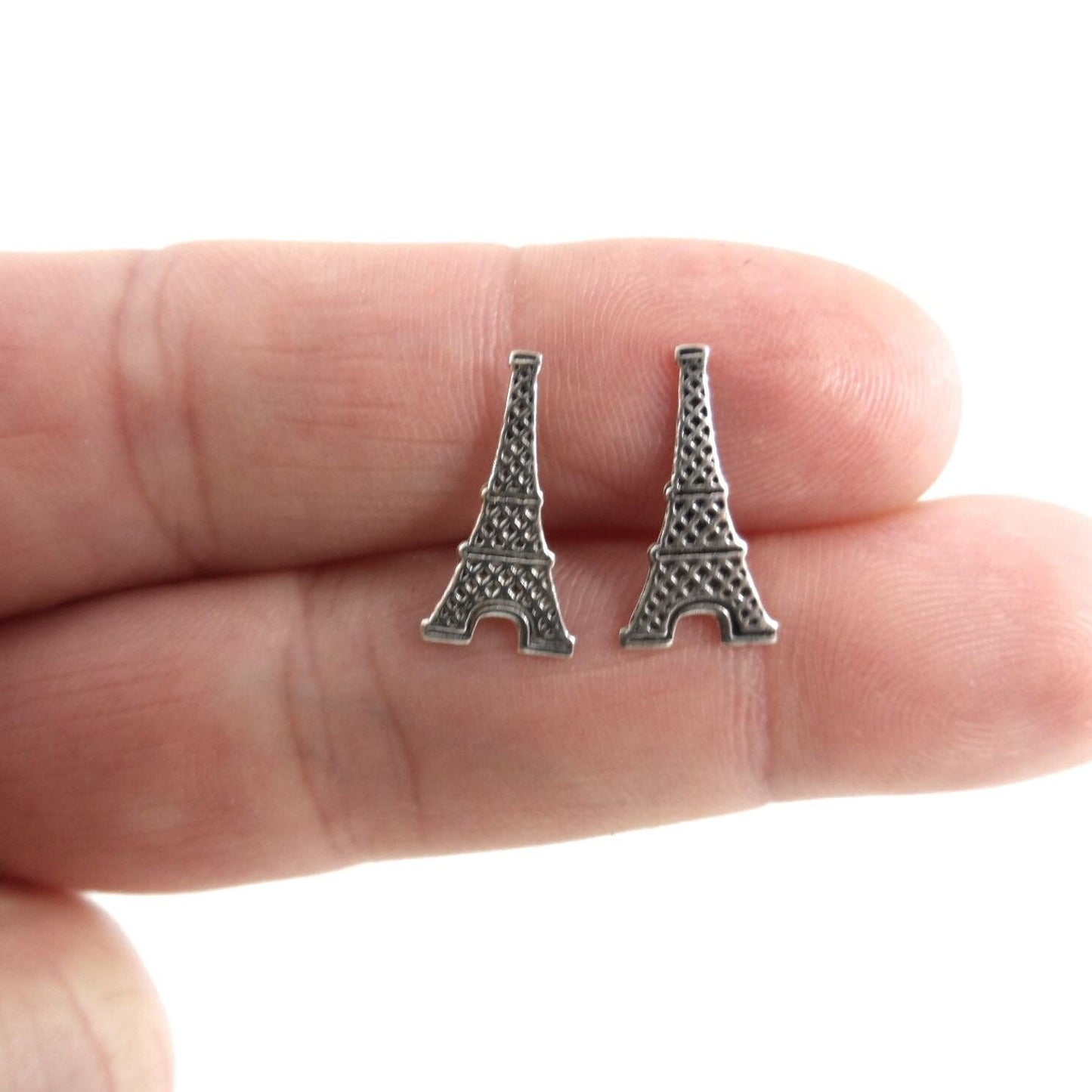 Eiffel Tower Sterling Silver Stud Earrings