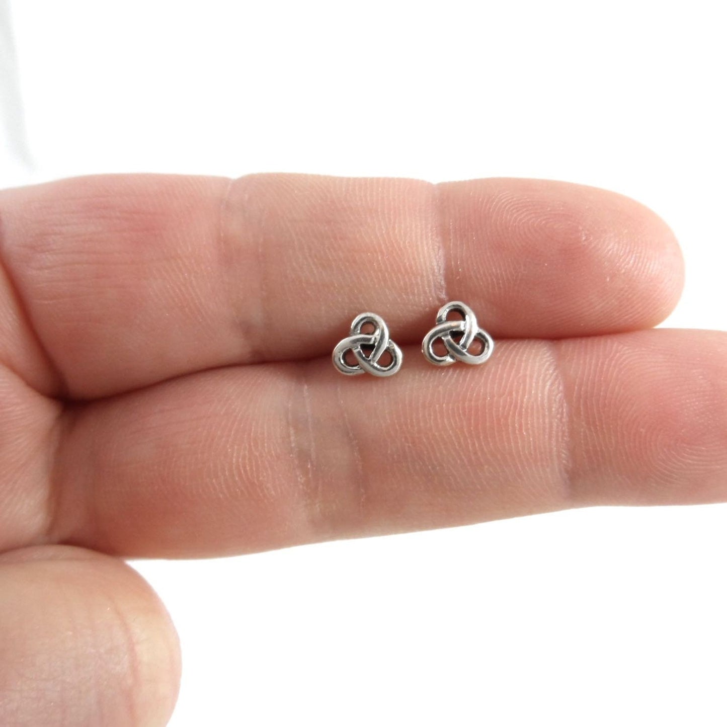 Triple Celtic Knot Studs in Sterling Silver