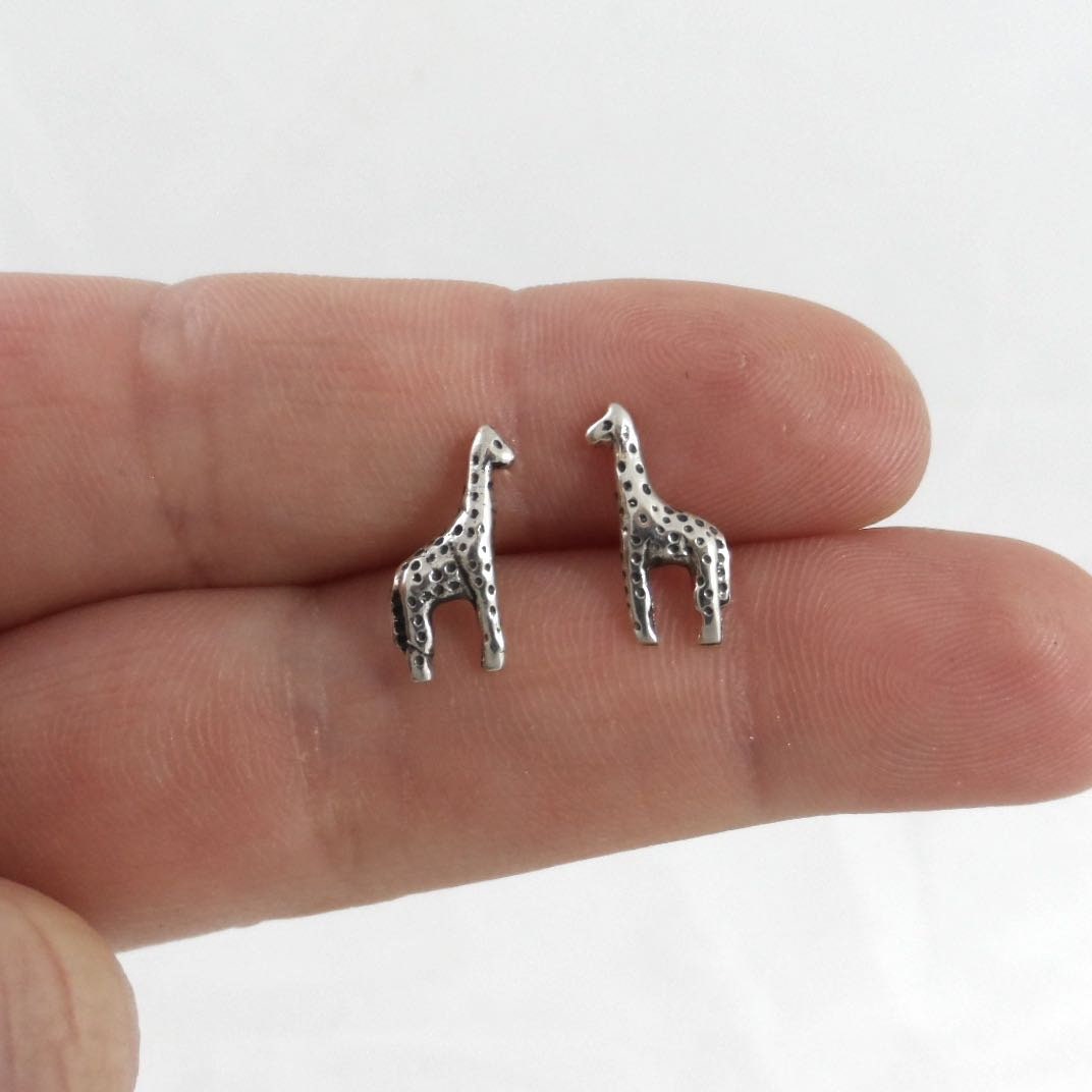 Giraffe Earrings in Sterling Silver