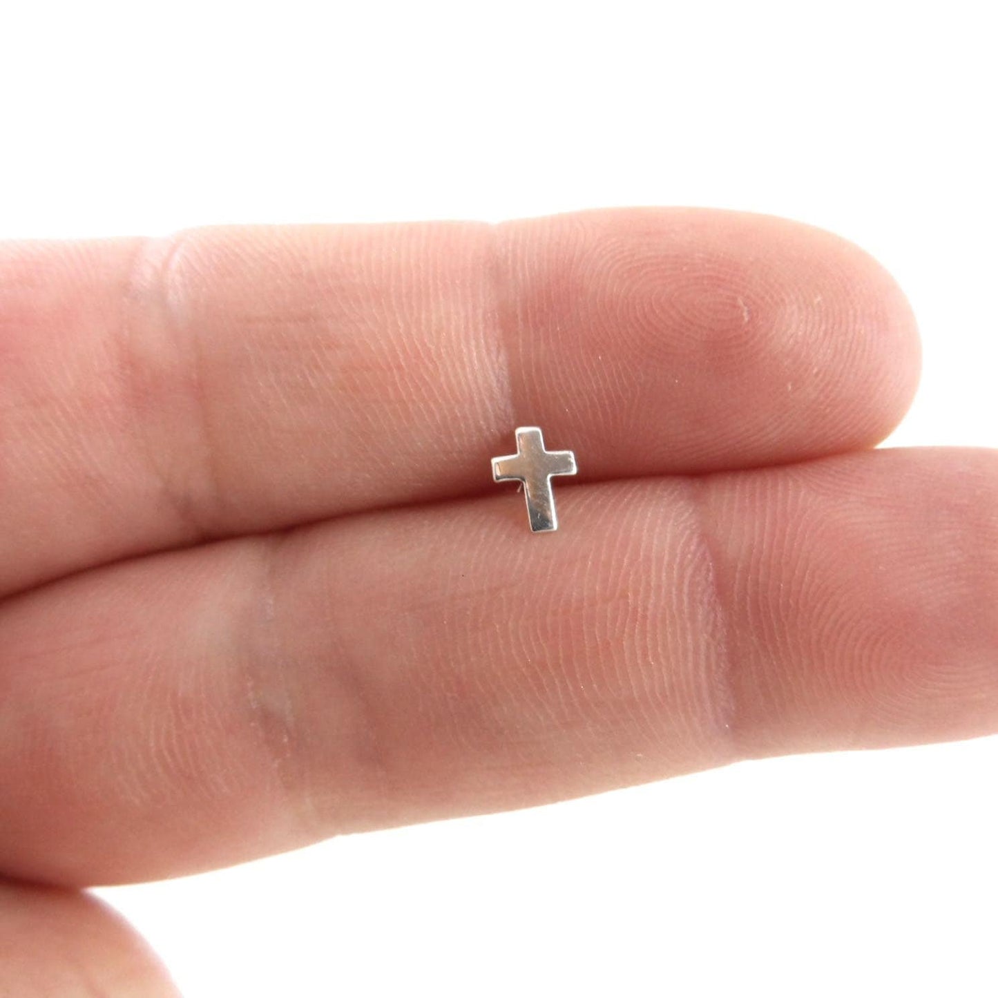 SINGLE Tiny Cross Stud Earring