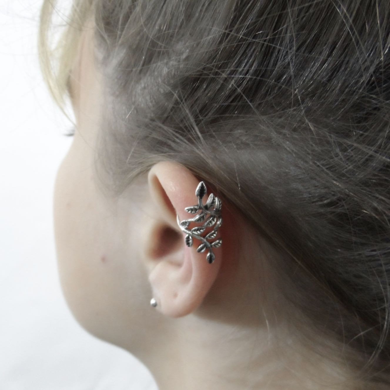 Leaf Ear Cuff Sterling Silver