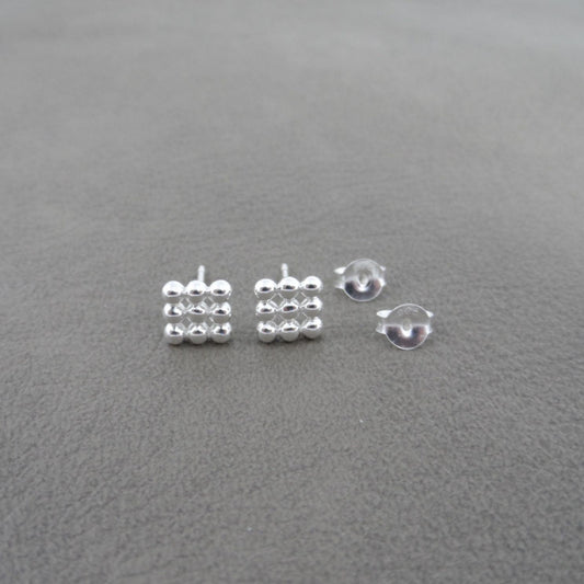 Square Ball Stud Earrings