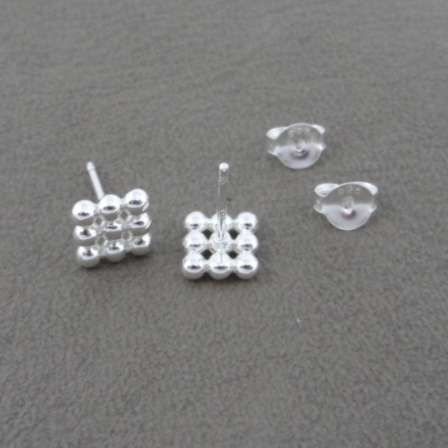 Square Ball Stud Earrings