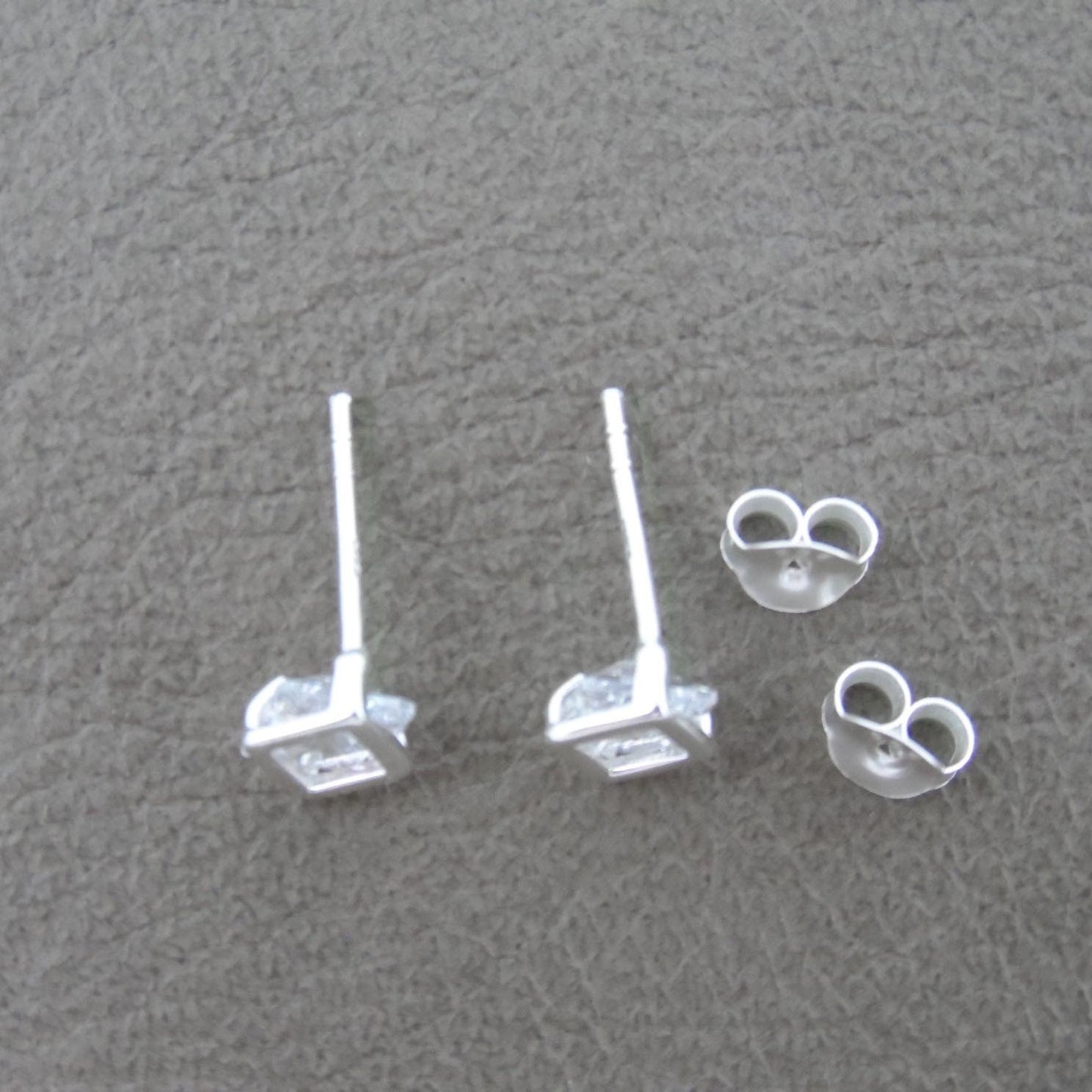 Crystal Stud Earrings in Sterling Silver