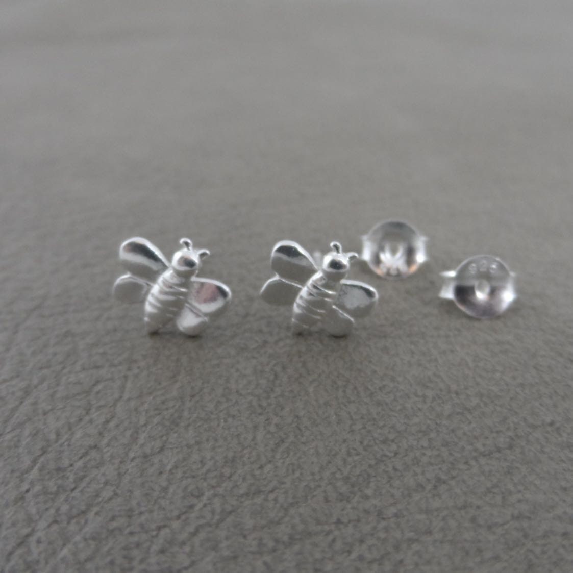 Tiny Bee Earrings in Sterling Silver, Bee Stud Earrings, Bee Studs, Cartilage Studs, Insect Earrings, Dainty Earrings, Kids Earrings