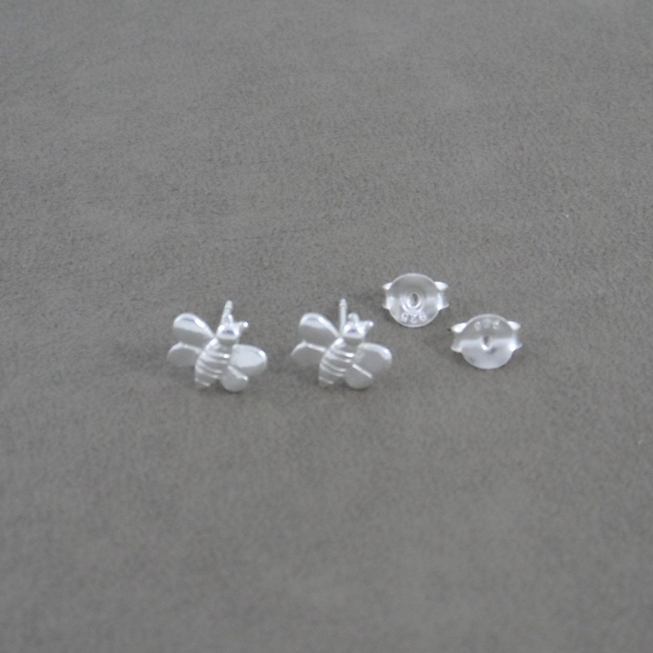 Tiny Bee Earrings in Sterling Silver, Bee Stud Earrings, Bee Studs, Cartilage Studs, Insect Earrings, Dainty Earrings, Kids Earrings