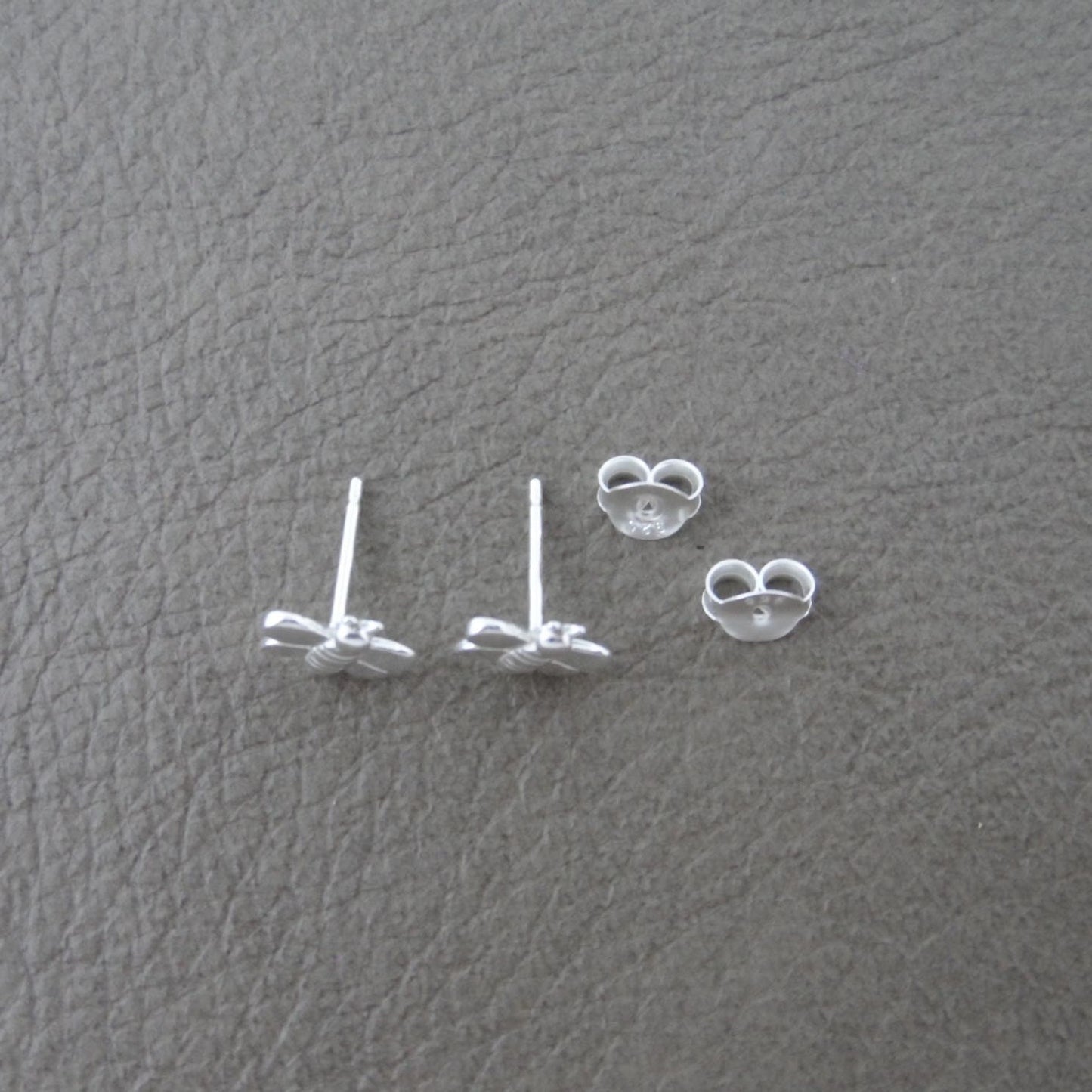 Tiny Bee Earrings in Sterling Silver, Bee Stud Earrings, Bee Studs, Cartilage Studs, Insect Earrings, Dainty Earrings, Kids Earrings