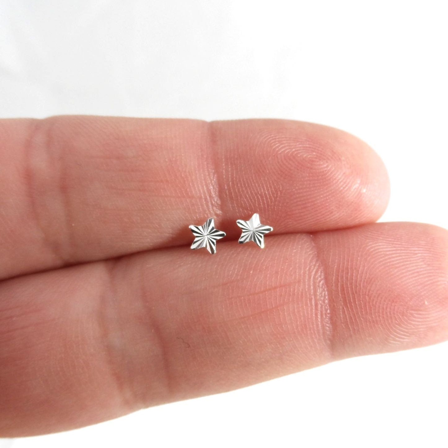 Tiny Star Stud Earrings in Sterling Silver, Tiny Silver Star Studs, Dainty Star Studs, Sterling Silver Earrings, Minimalist Earrings