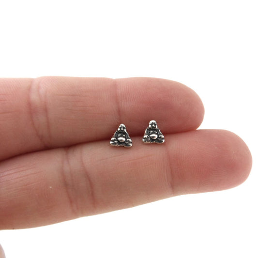 Tiny Buddha Earrings in Sterling Silver, Buddha Studs, Sitting Buddha Earrings, Tiny Earrings, Minimalist Earring, Dainty Earrings