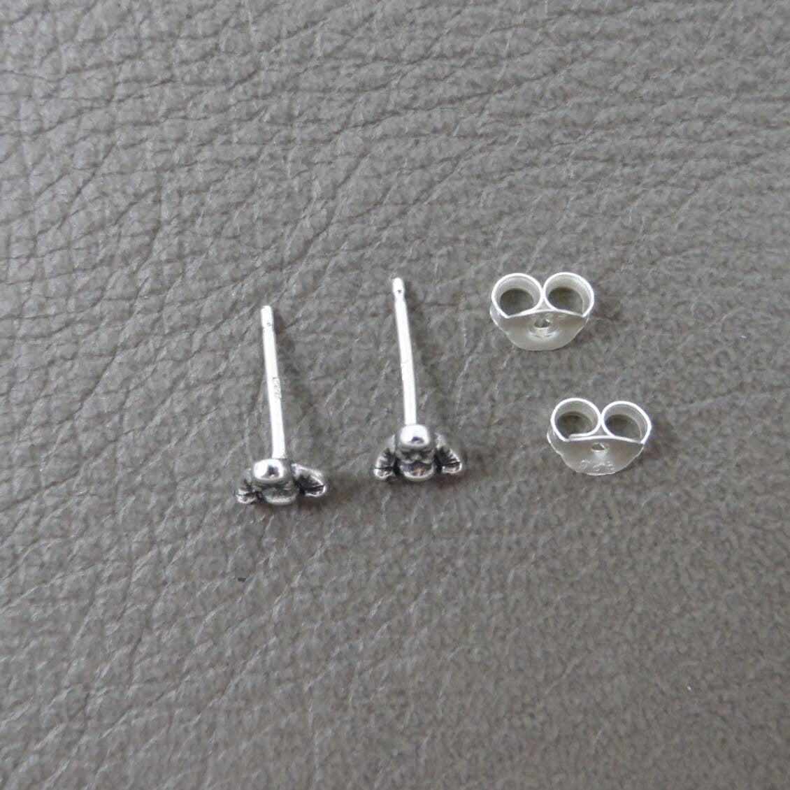 Tiny Buddha Earrings in Sterling Silver, Buddha Studs, Sitting Buddha Earrings, Tiny Earrings, Minimalist Earring, Dainty Earrings