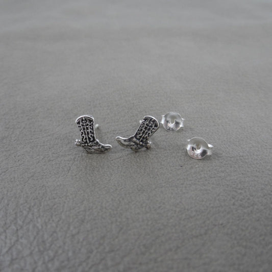 Cowboy Boot Earrings in Sterling Silver