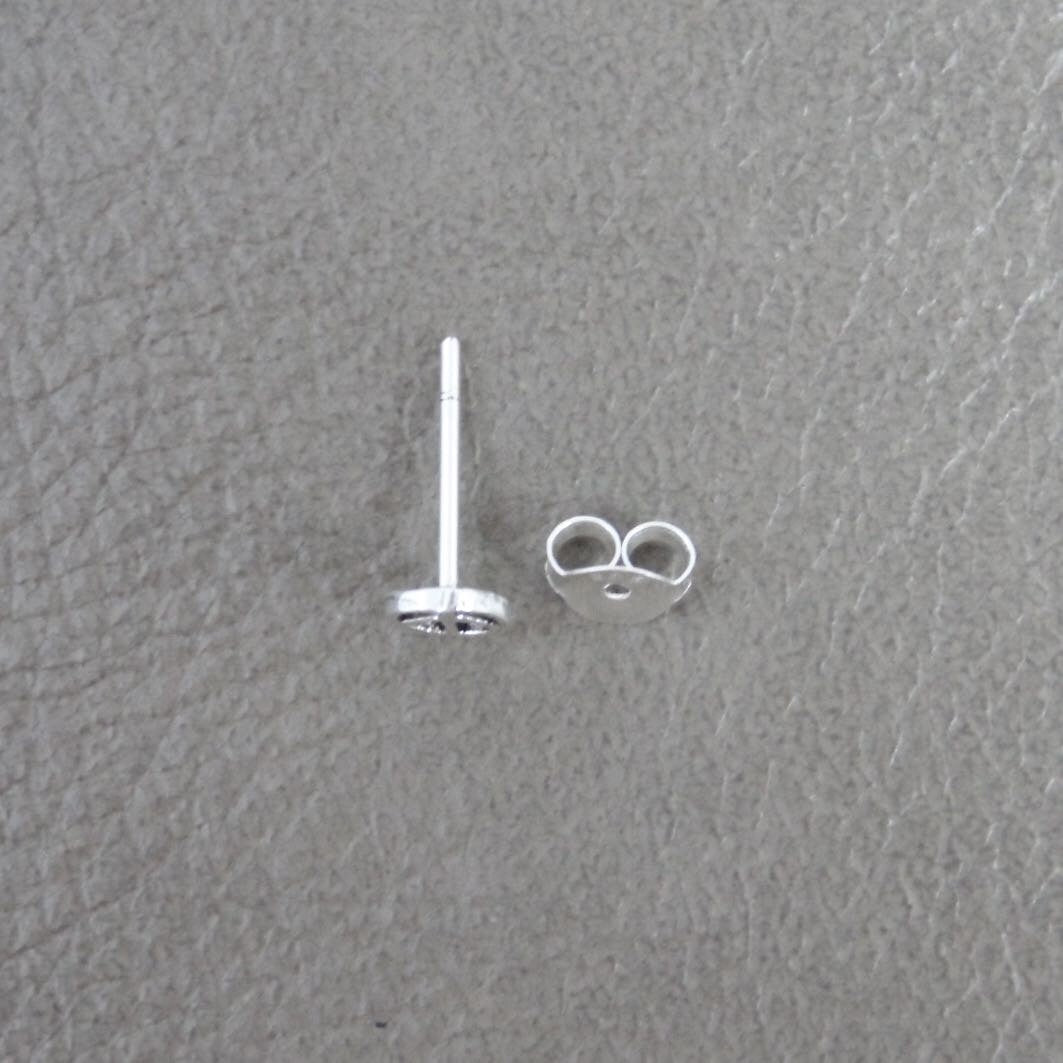 SINGLE Peace Sign Earring in Sterling Silver