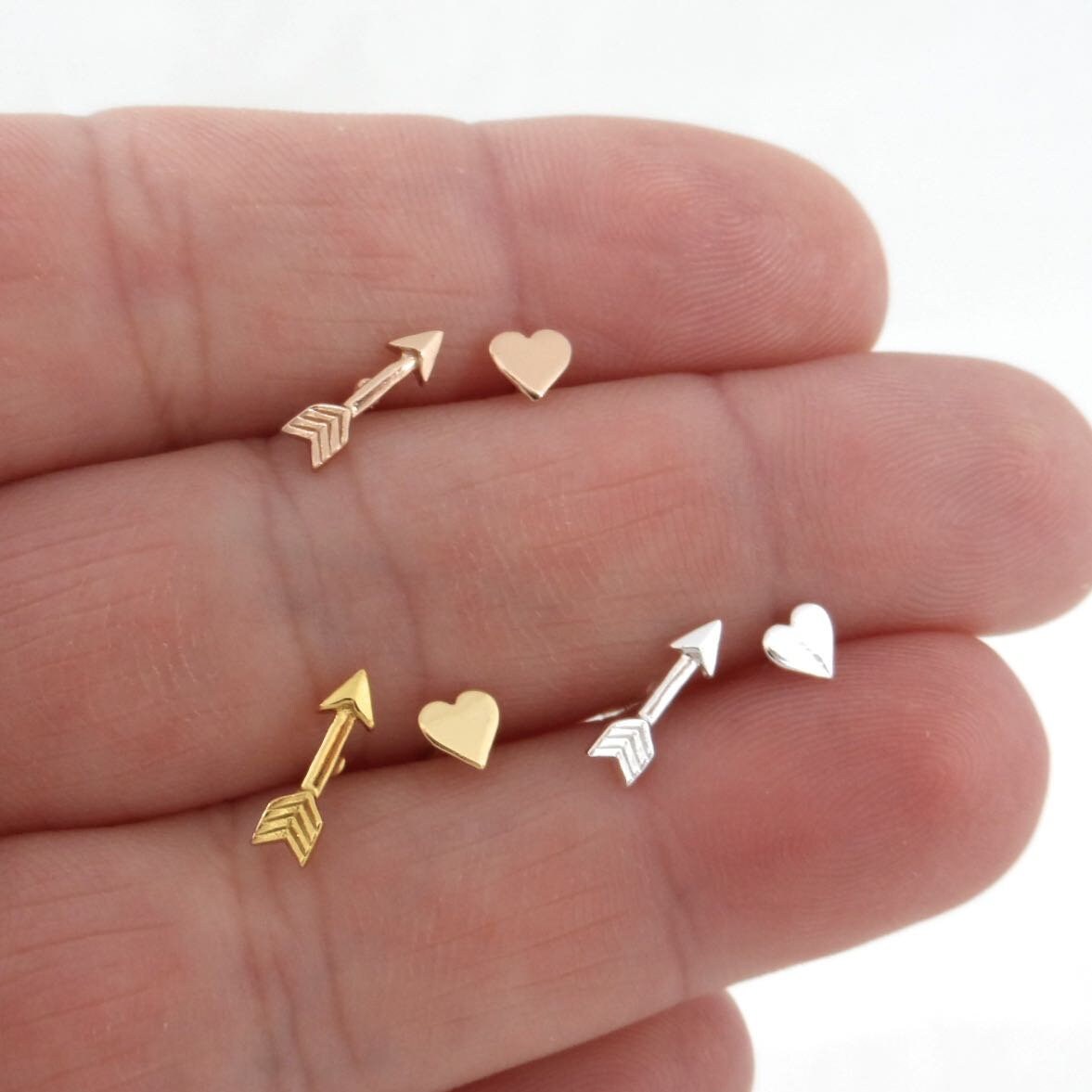 Heart & Arrow Earrings in Sterling Silver