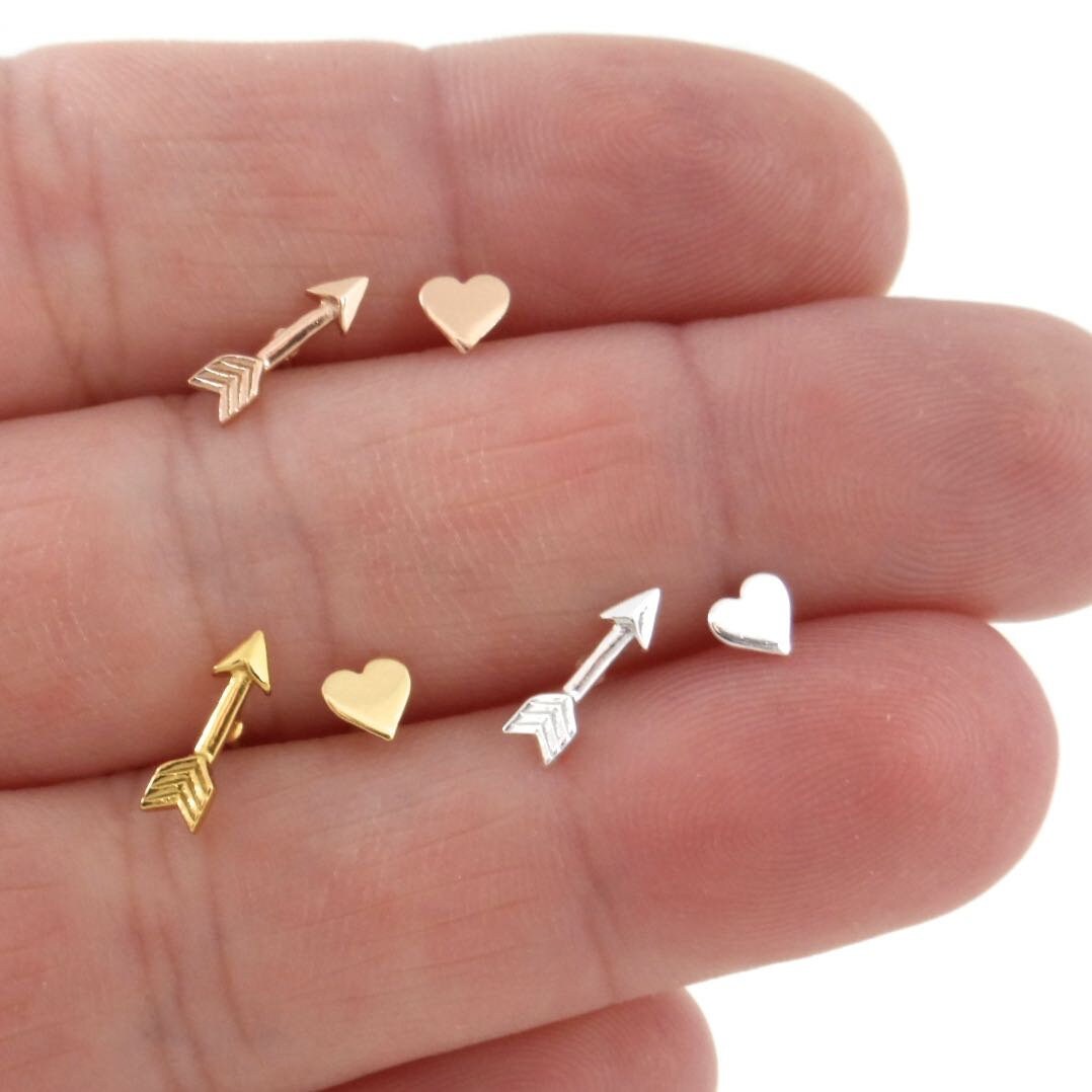 Heart & Arrow Earrings in Sterling Silver