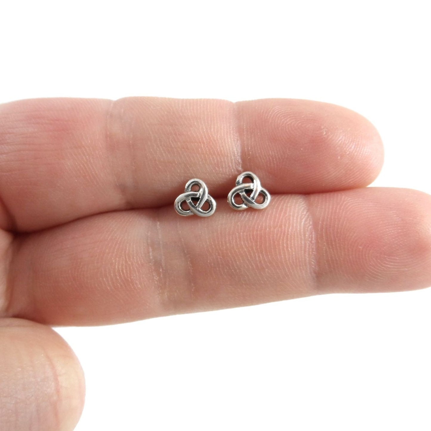 Triple Celtic Knot Studs in Sterling Silver