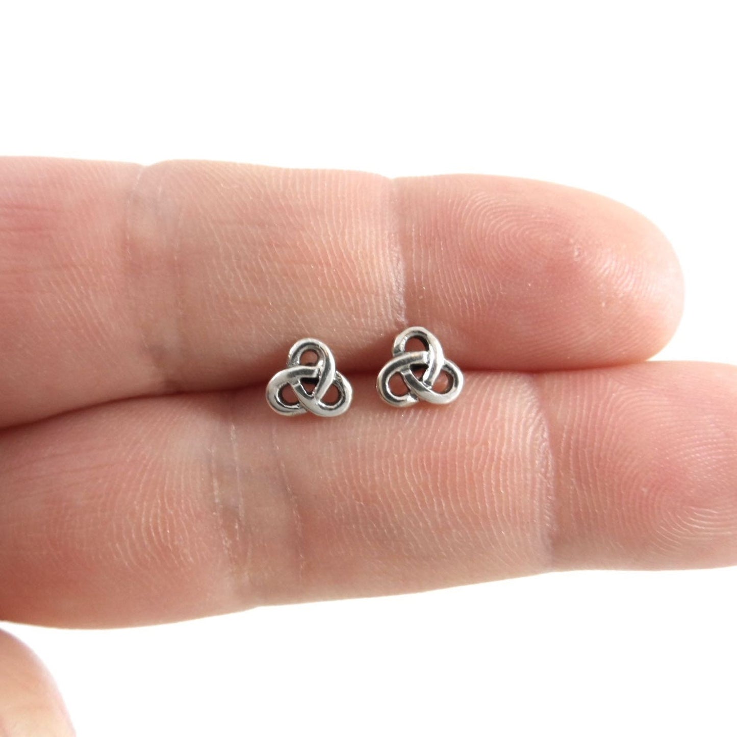 Triple Celtic Knot Studs in Sterling Silver