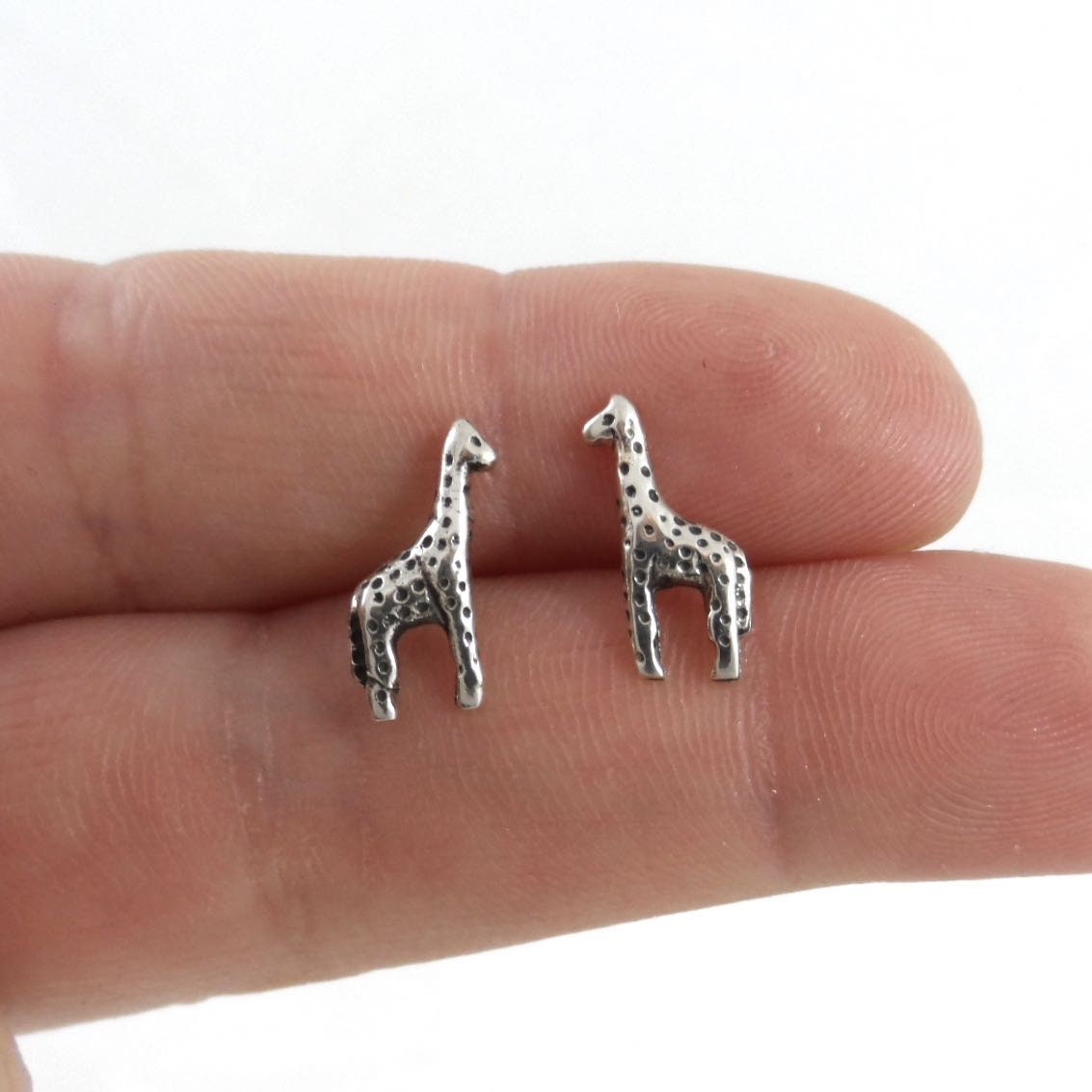 Giraffe Earrings in Sterling Silver